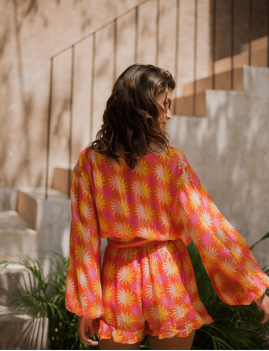 Combi short paillette bohème FLEUR Sundress - Boutique l'ananas