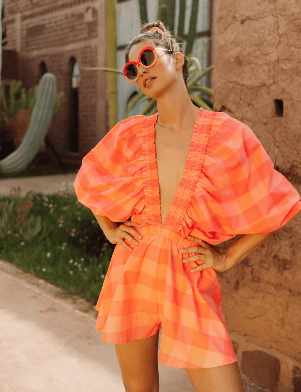 Combishort hippie à carreaux ALICIA Sundress - Boutique l'ananas