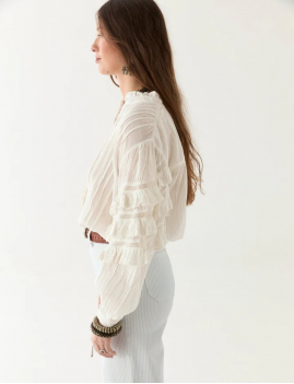 Blouse unie volants hippie OMARA Maison Hôtel - Boutique L'aNana(s)