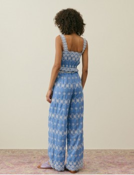 Pantalon boeheme avec broderie FREDERIQUE Louise Misha - Boutique L'aNana(s)