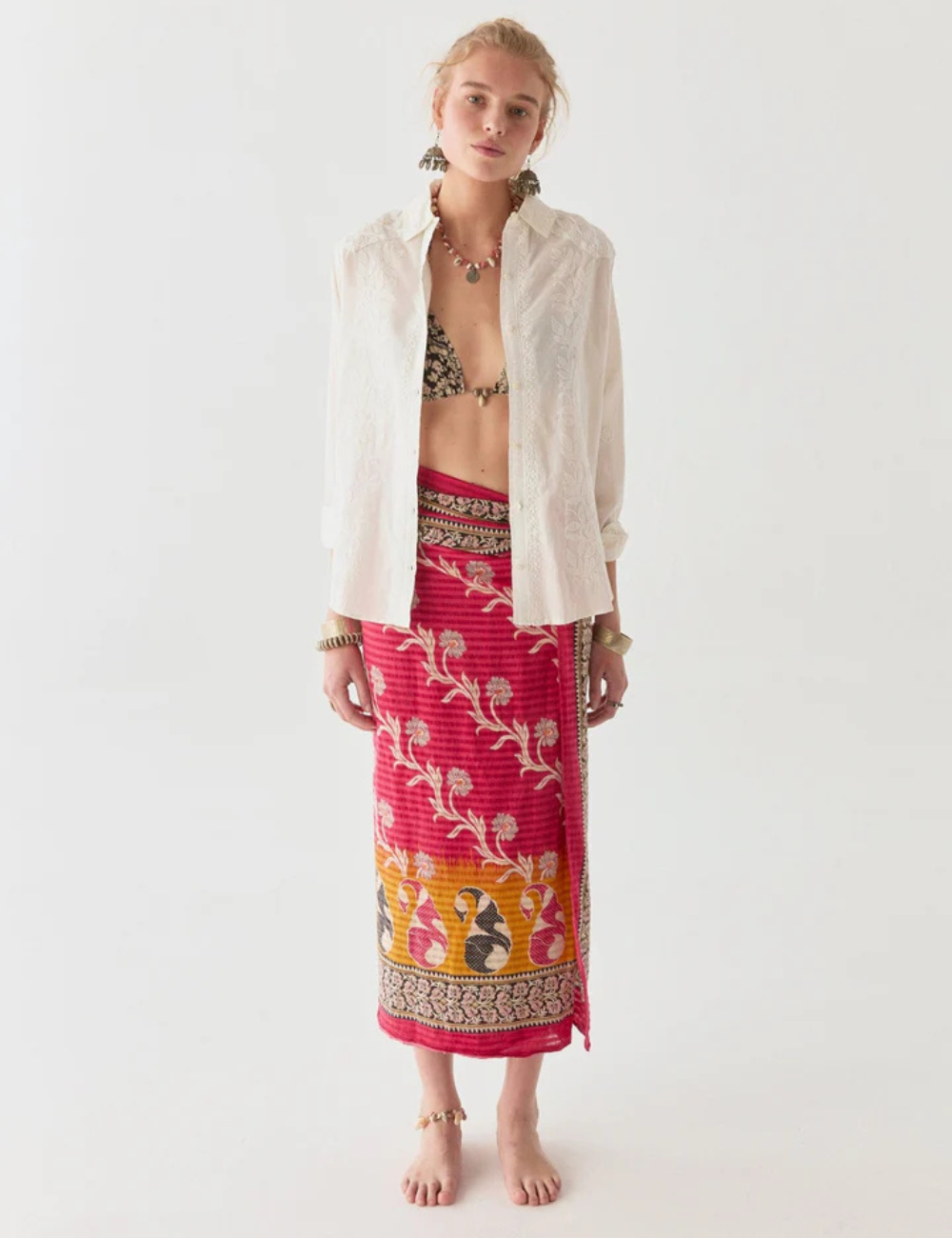 Pareo rouge plage hippie BYRON Maison Hôtel - Boutique L'aNana(s)