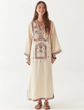 Robe longue broderies colorées  AMIRAN MAISON HOTEL - Boutique L'aNana(s)