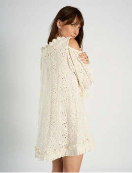 Robe courte avec volants blanche boheme BETTY BOOP Rhum Raisin - Boutique L'aNana(s)