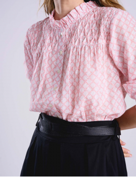 Chemise manches longues bohème SOLINE Rhum Raisin - Boutique L'aNana(s)