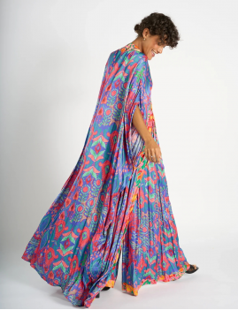 Kimono noué Bohème HELIOS Imprimé Fleuri Rhum Raisin - Boutique L'aNana(s)