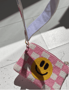 Porte monnaie en perlage boho chic smiley PAULETTE loofs - Boutique L'aNana(s)