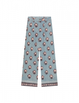 Pantalon bleu imprimé femme MAISON HOTEL - Boutique L'aNana(s)