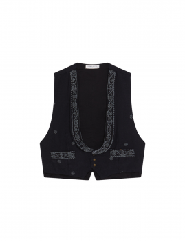 Gilet sans manches noir brodé Maison Hôtel - Boutique L'aNana(s)