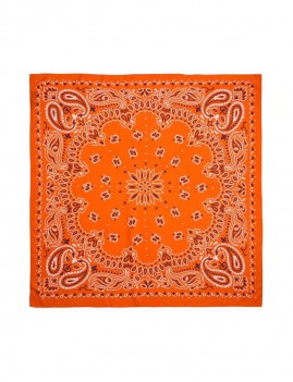 Foulard orange bandana doux PAISLEY WILD - Boutique L'aNana(s)