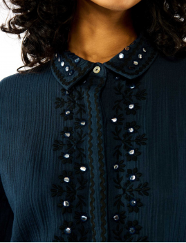 Chemise boho brodée de miroirs MALA WILD - Boutique L'aNana(s)