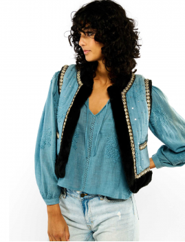 Gilet brodé bohème sans manches doux  ISCO WILD - Chez Boutique L'aNana(s)