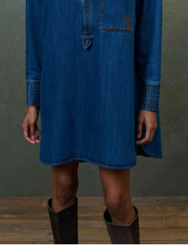 Robe de rentrée courte bohème en jean SIANA Louise Misha - Boutique L'aNana(s)