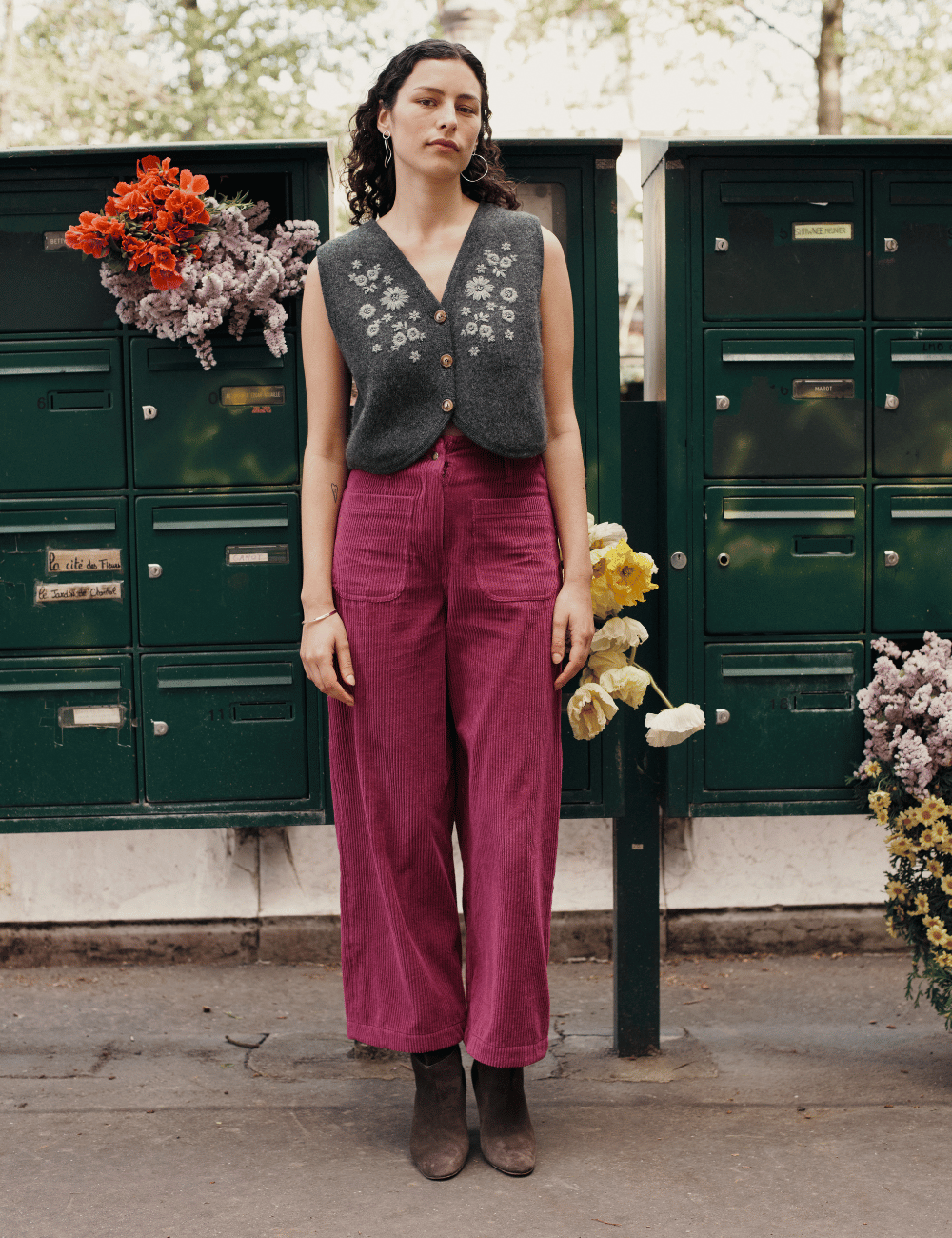 Gilet sans manches laine brodée IBINKA Louise Misha - Boutique L'aNana(s)