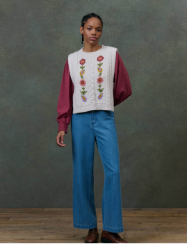 Pull sans manches brodé bohème ADELA Louise Misha - Boutique L'aNana(s)