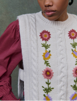 Gilet sans manches rentrée brodé bohème ADELA Louise Misha - Boutique L'aNana(s)