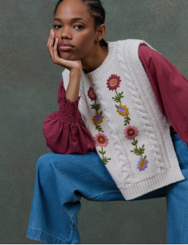 Pull sans manches brodé bohème ADELA Louise Misha - Boutique L'aNana(s)