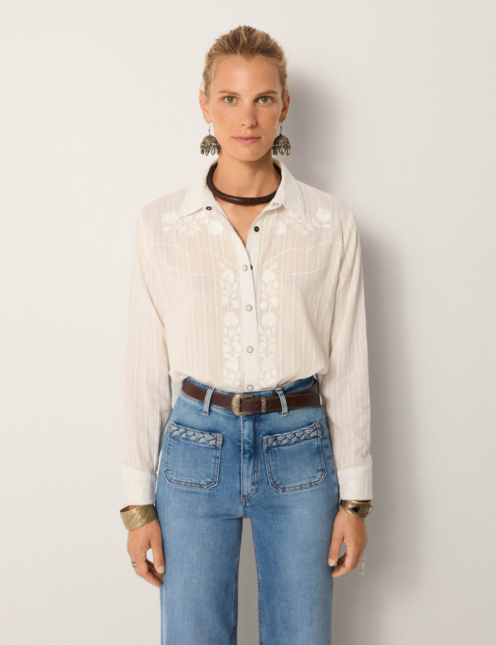 Chemise blanche brodée Maison Hôtel - Boutique L'aNana(s)