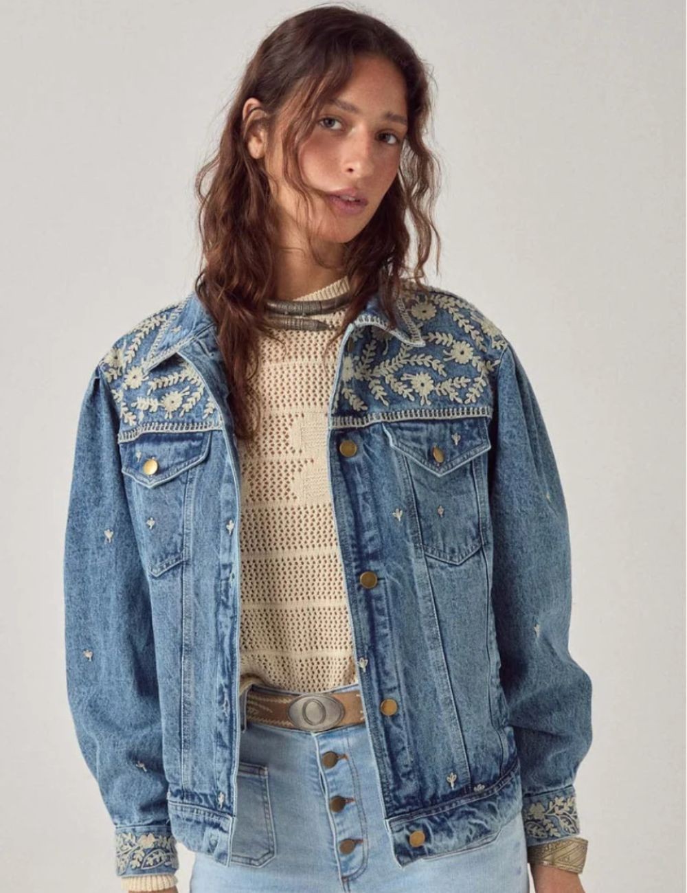 Veste en jean brodé Maison Hotel - Boutique L'aNana(s)