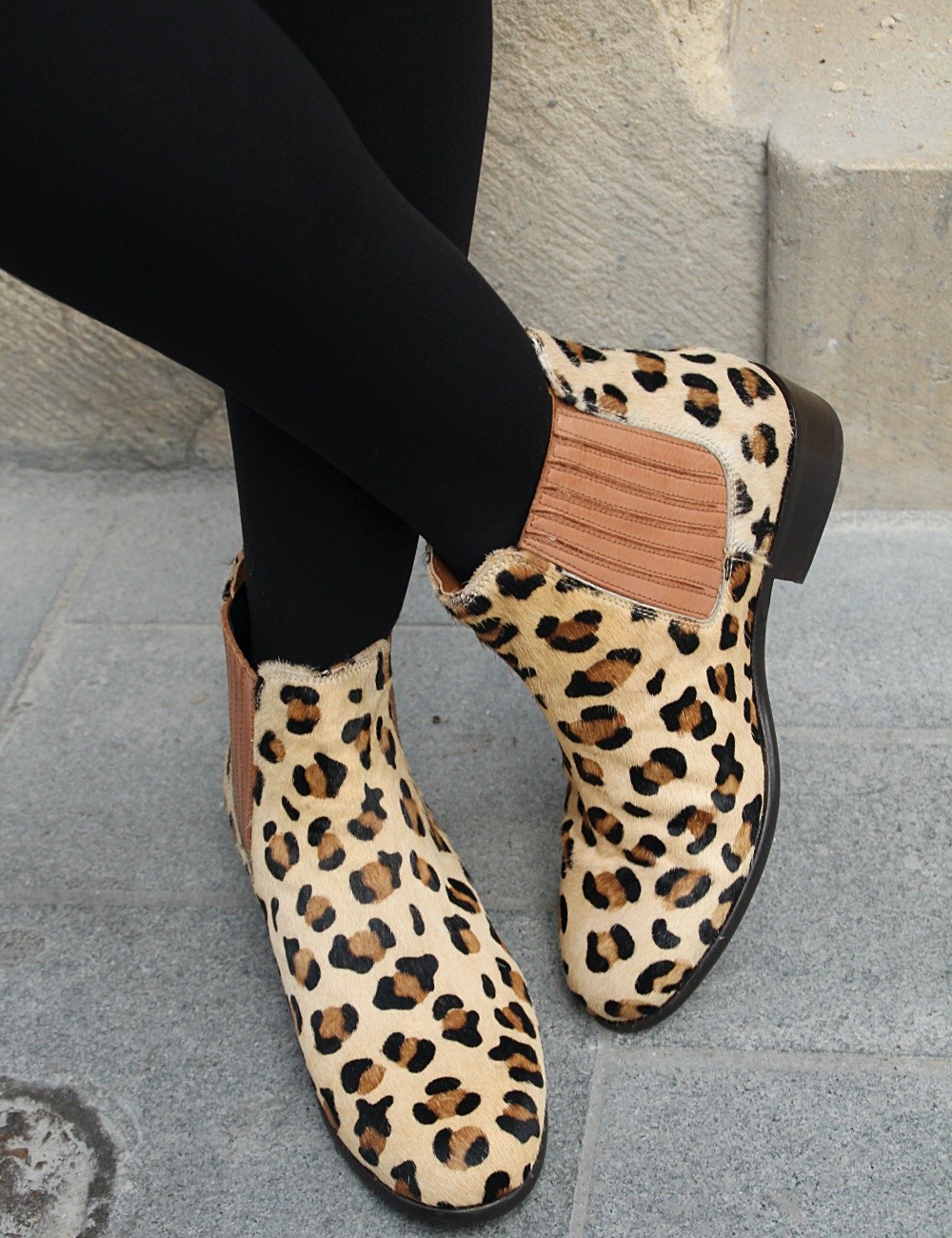 Boots léopard en cuir bohemian girl - Boutique l'ananas