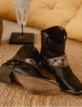 Boots en cuir hippie à franges - Boutique l'ananas