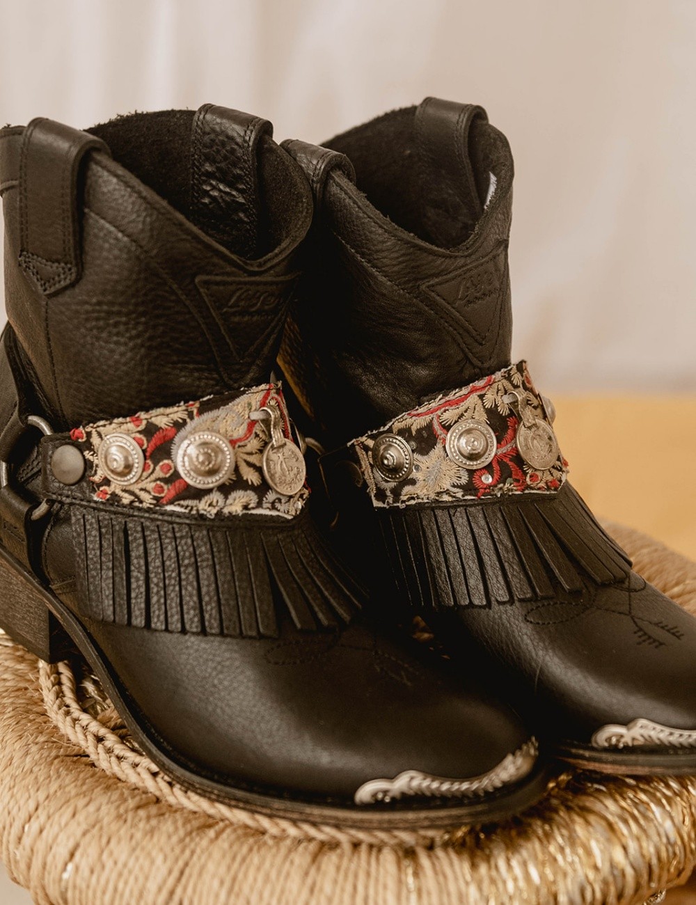 Boots en cuir gypsy à franges - Boutique l'ananas