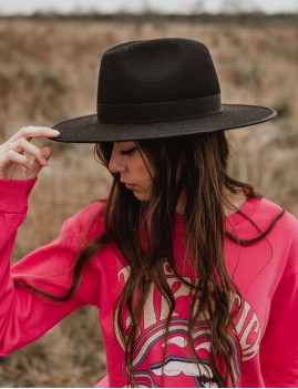 Chapeau laine noir esmee boho hat - Boutique L'ananas