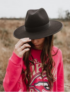 Chapeau laine noir esmee summer bohème - Boutique L'ananas
